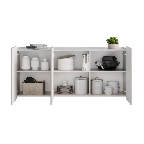 Komoda Malmi 150 cm wisząca - kaszmir / crema bianca / czarny